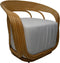 HSM Collection-Tuinstoel Charly-65x85x42/71-Naturel/Wit-Rotan/Stof