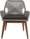 HSM Collection-Tuinstoel Coco + Kussen-60x64x87-Naturel/Grijs-Teak/Bananenblad