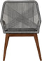 HSM Collection-Tuinstoel Coco + Kussen-60x64x87-Naturel/Grijs-Teak/Bananenblad