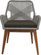 HSM Collection-Tuinstoel Coco + Kussen-60x64x87-Naturel/Grijs-Teak/Bananenblad