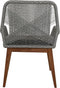 HSM Collection-Tuinstoel Coco + Kussen-60x64x87-Naturel/Grijs-Teak/Bananenblad