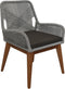 HSM Collection-Tuinstoel Coco + Kussen-60x64x87-Naturel/Grijs-Teak/Bananenblad