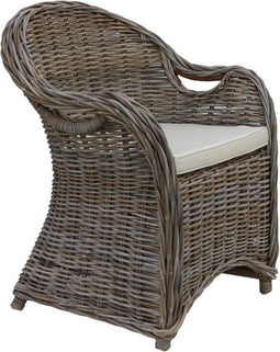 HSM Collection-Tuinstoel Met Arm Parma-65x65x87-Grijs/Crème-Koboo