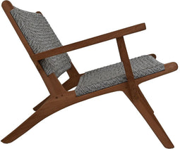 HSM Collection-Tuinstoel Rio Met Armleuning KD-80x80x67-Naturel/Grijs-Teak/Bananenblad