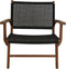 HSM Collection-Tuinstoel Rio Met Armleuning-80x80x67-Naturel/Zwart-Teak/Bananenblad