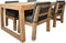 HSM Collection-Tuintafel Set Nw Aruba 4 Stoelen-200x100x76-Naturel/Grijs-Teak/Stof