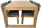 HSM Collection-Tuintafel Set Nw Aruba 4 Stoelen-200x100x76-Naturel/Grijs-Teak/Stof