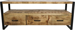 HSM Collection-Tv Meubel Havana 3 La-150x45x60-Naturel/Zwart-Mango/Metaal