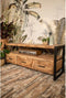 HSM Collection-Tv Meubel Havana 3 La-150x45x60-Naturel/Zwart-Mango/Metaal