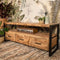 HSM Collection-Tv Meubel Havana 3 La-150x45x60-Naturel/Zwart-Mango/Metaal