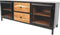 HSM Collection-Tv Meubel Kingston 2 Deur 2 La-140x40x90-Naturel/Zwart-Acacia/Metaal