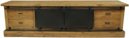 HSM Collection Tvmeubel Blackburn 200cm Naturel/Zwart Teak/Metaal