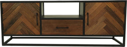 HSM Collection Tvmeubel Verona 150cm Naturel/Zwart Mangohout/Metaal