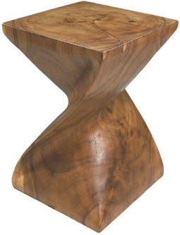 HSM Collection-Vierkante Bijzettafel Spiraal-30x30x43-Naturel-Munggur