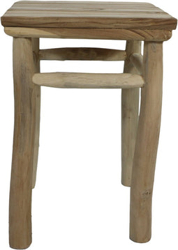 HSM Collection-Vierkante Kruk-30x30x45-Naturel-Teak