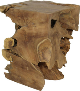 HSM Collection-Vierkante Kruk Block-30x30x40-Naturel-Teak