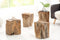 HSM Collection-Vierkante Kruk Block-30x30x40-Naturel-Teak