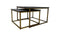 HSM Collection Vierkante salontafel Finnley - 70x70 cm - black wash/antique gold - s/2