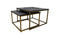 HSM Collection Vierkante salontafel Finnley - 70x70 cm - black wash/antique gold - s/2