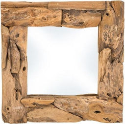 HSM Collection-Vierkante Spiegel-50x7x50-Naturel-Teak