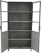 HSM Collection-Vitrinekast Bronx Hoog 2 Deur-90x40x190-Zwart/Grijs-Metaal