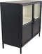 HSM Collection-Vitrinekast Bronx Laag 2 Deur-90x40x85-Zwart/Grijs-Metaal