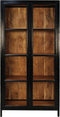 HSM Collection Vitrinekast Kingston - acacia/ijzer/glas