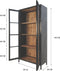 HSM Collection Vitrinekast Kingston - acacia/ijzer/glas