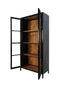 HSM Collection Vitrinekast Kingston - acacia/ijzer/glas