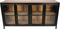 HSM Collection Vitrinekast Kingston - acacia/ijzer/glas