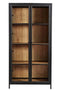 HSM Collection Vitrinekast Kingston - acacia/ijzer/glas