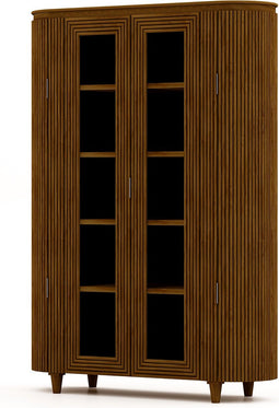 HSM Collection-Vitrinekast Tide 6 Deurs-140x45x200-Bruin-Mango
