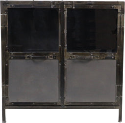 HSM Collection Vitrinekastje Brooklyn - ijzer/glas - Natural Steel