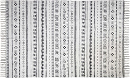 HSM Collection Vloerkleed - katoen - 210x150 cm - zwart/wit