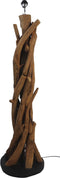 HSM Collection-Vloerlamp Teak Root-40x40x130-Bruin/Zwart-Teak