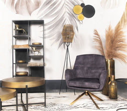 HSM Collection-Wanddecoratie -61x47x2-Zwart/Goud-Metaal