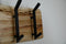 HSM Collection-WandKapstok 4 Haken Soho-60x10x25-Naturel/Zwart-Acacia/Metaal