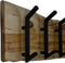 HSM Collection-WandKapstok 4 Haken Soho-60x10x25-Naturel/Zwart-Acacia/Metaal