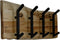 HSM Collection-WandKapstok 4 Haken Soho-60x10x25-Naturel/Zwart-Acacia/Metaal