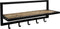 HSM Collection-Wandkapstok 5 Haken Met Plank-66x17x28-Naturel/Zwart-Acacia/Metaal