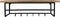 HSM Collection-Wandkapstok Met Plank 6 Haken-90x30x30-Naturel/Zwart-Acacia/Metaal
