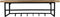 HSM Collection-Wandkapstok Met Plank 6 Haken-90x30x30-Naturel/Zwart-Acacia/Metaal