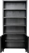 HSM Collection-Wandkast Met 4 Vakken-100x42x215-Zwart-Teak Fineer