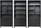 HSM Collection-Wandkast Met 4 Vakken-100x42x215-Zwart-Teak Fineer