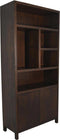 HSM Collection-Wandkast Met 5 Vakken L-100x42x215-Bruin-Teak Fineer