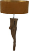 HSM Collection-Wandlamp met Ovale Kap-38x19x90-Bruin/Beige-Teak/Stof