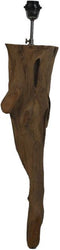 HSM Collection-Wandlamp met Ovale Kap-38x19x90-Bruin/Beige-Teak/Stof