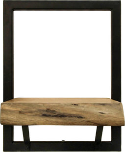 HSM Collection-Wandplank Levels Live Edge -25x22x32-Naturel/Zwart-Acacia/Metaal