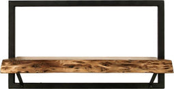 HSM Collection-Wandplank Levels Live Edge -56x22x32-Naturel/Zwart-Acacia/Metaal