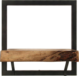 HSM Collection-Wandplank Levels Live Edge -32x22x32-Naturel/Zwart-Acacia/Metaal